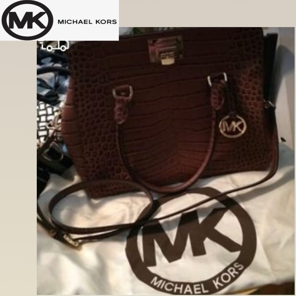 SALE: Authentic Michael Kors Croc LG Satchel!